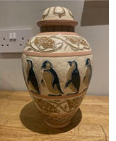 Wileman Urbato Lidded Jar with Penguins
